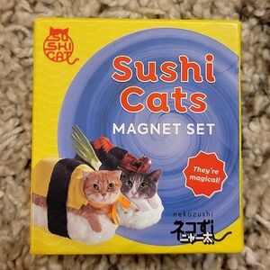 Sushi cat magnet set